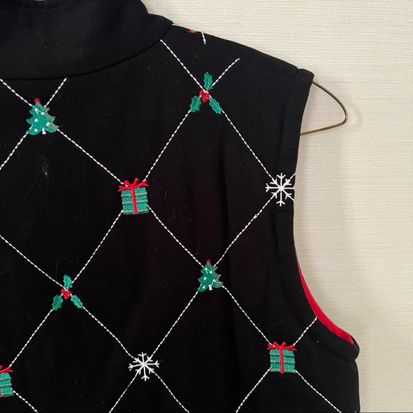Belle Point Black Christmas Sweater Vest - Picture 7 of 15